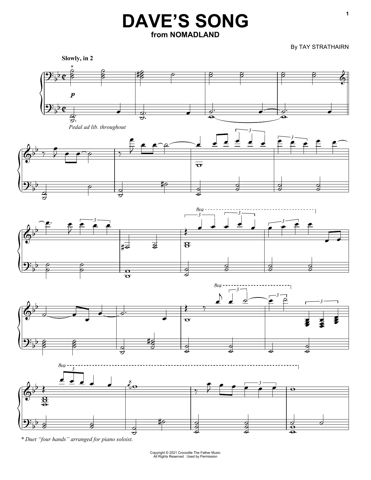 Download Tay Strathairn Dave's Song (from Nomadland) Sheet Music