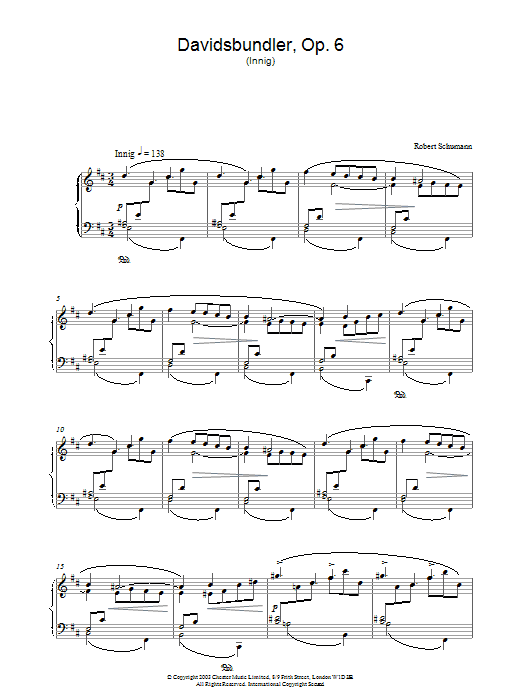 Download Robert Schumann Davidsbundler, Op. 6 (Innig) Sheet Music