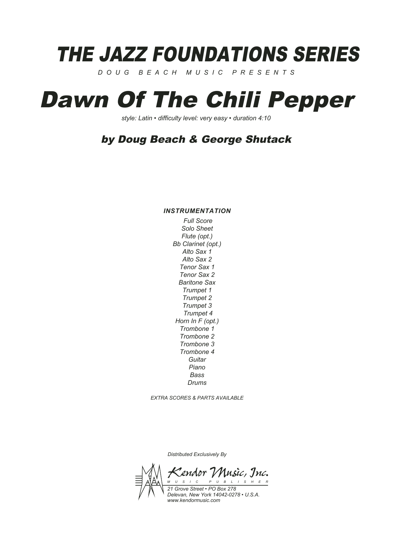 Download Doug Beach Dawn Of The Chili Pepper - Full Score Sheet Music