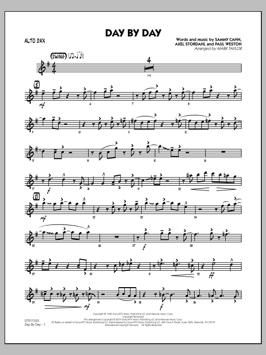 Download Mark Taylor Day by Day - Alto Sax Sheet Music