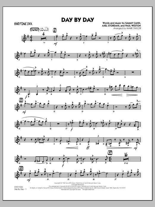 Download Mark Taylor Day by Day - Baritone Sax Sheet Music
