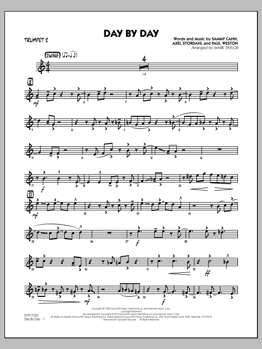 Download Mark Taylor Day by Day - Trumpet 2 Sheet Music