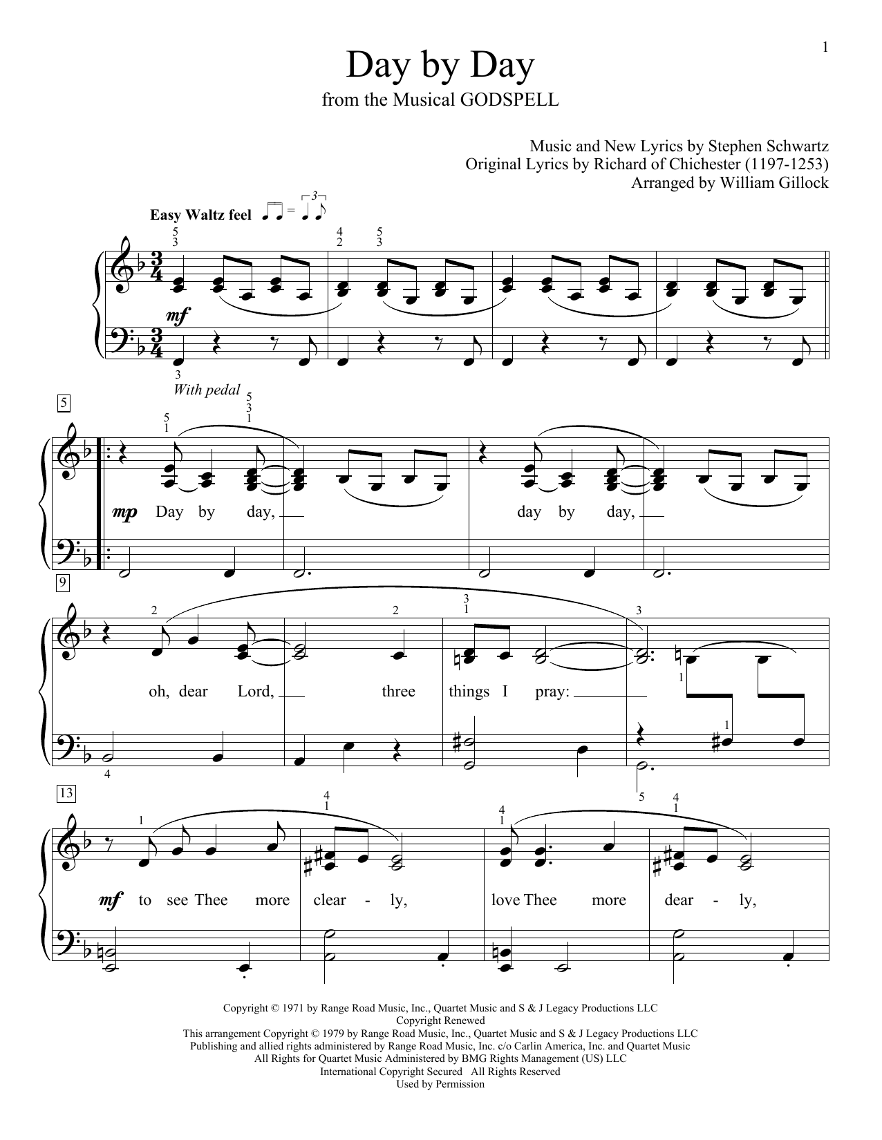 Download William Gillock Day By Day Sheet Music