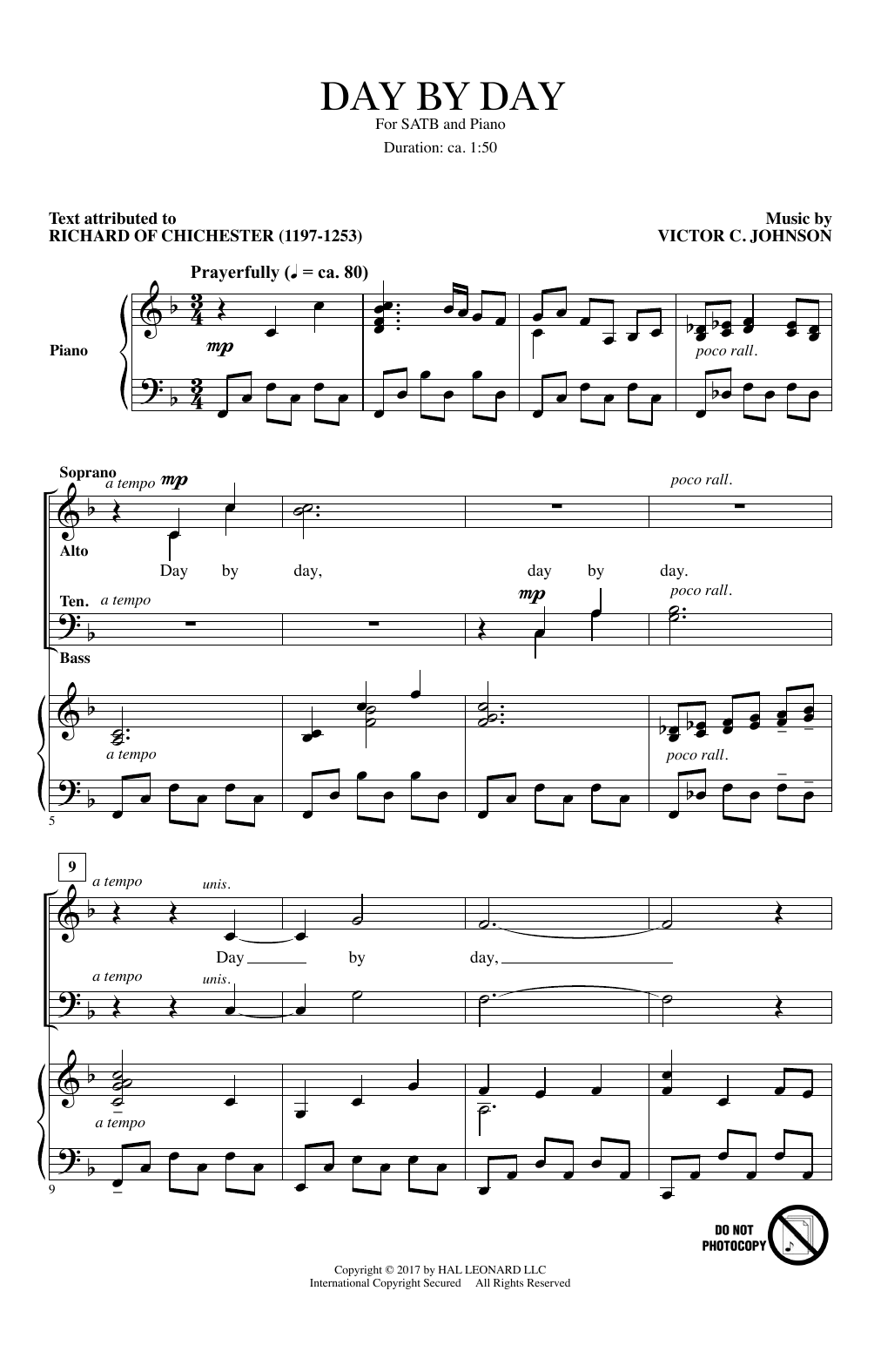Download Victor C. Johnson Day By Day Sheet Music