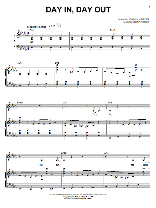 Download Diana Krall Day In, Day Out Sheet Music