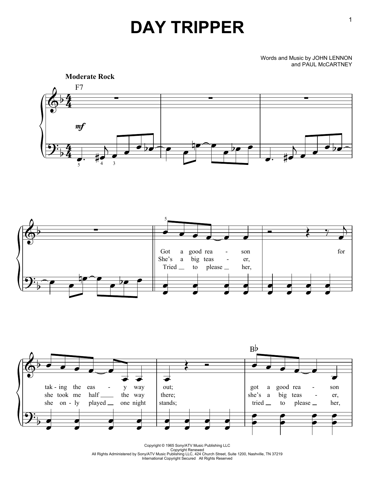 Download The Beatles Day Tripper Sheet Music