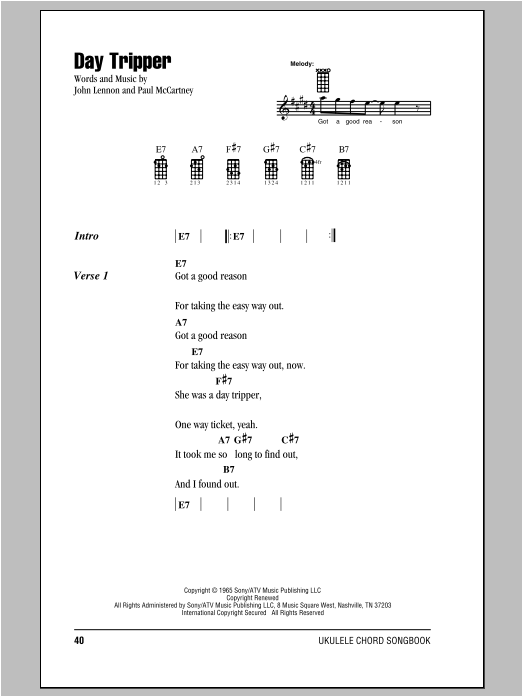 Download The Beatles Day Tripper Sheet Music