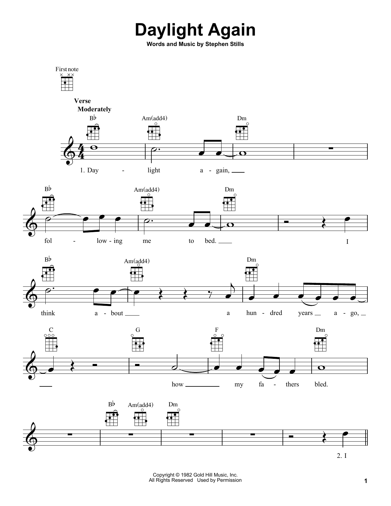 Download Crosby, Stills, Nash & Young Daylight Again Sheet Music