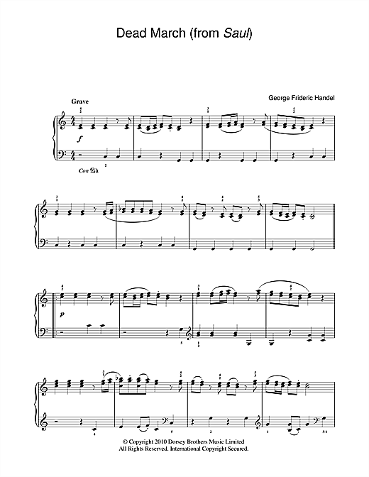 Download George Frideric Handel Dead March (from Saul) Sheet Music