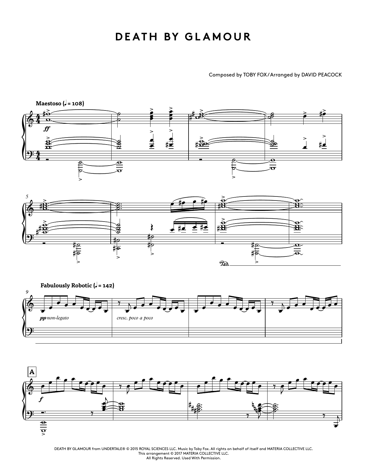 Download Toby Fox Death by Glamour (from Undertale Piano Sheet Music