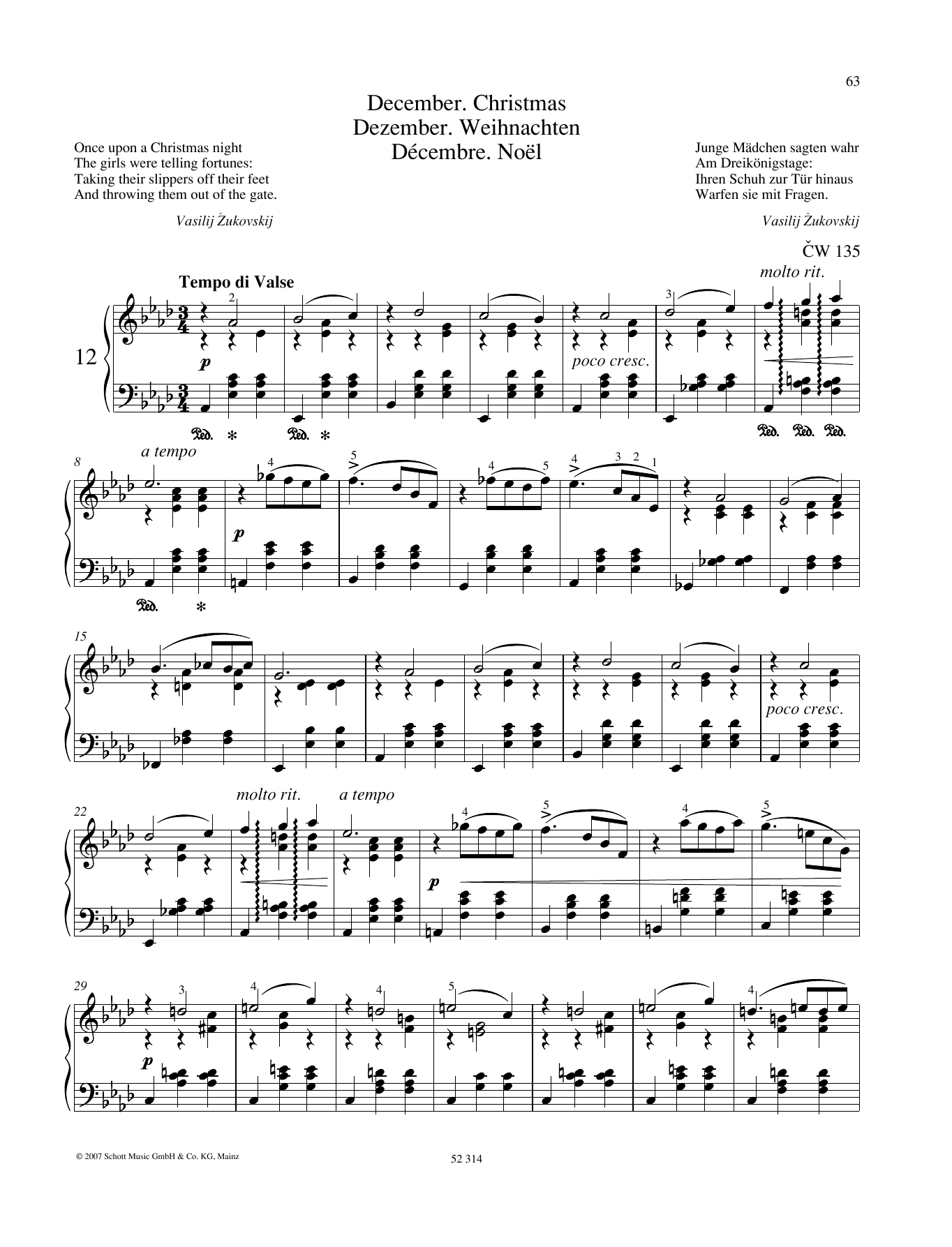 Download Pyotr Il'yich Tchaikovsky December Sheet Music