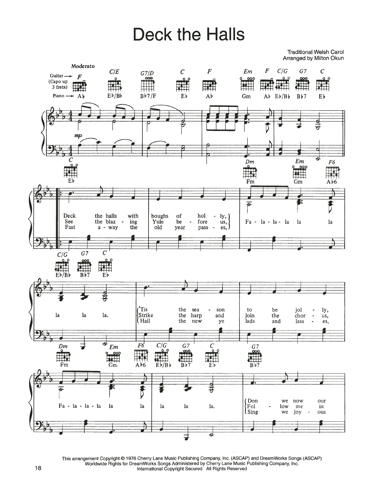 Download John Denver and The Muppets Deck The Halls (from A Christmas Togeth Sheet Music