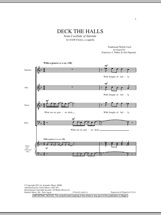 Download Jim Papoulis Deck The Halls Sheet Music