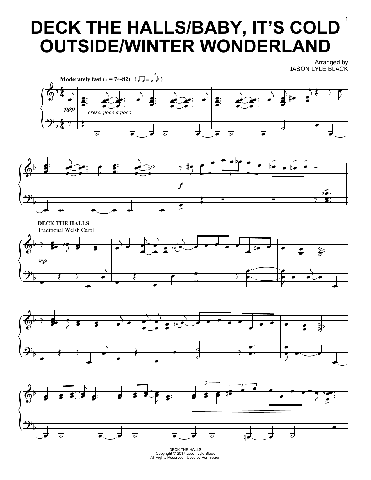Download Jason Lyle Black Deck The Halls/Baby, It's Cold Outside/ Sheet Music