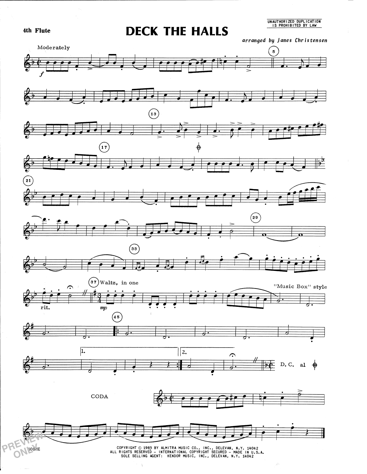 Download Traditional Deck the Halls (Flute Quartet) (arr. Ja Sheet Music