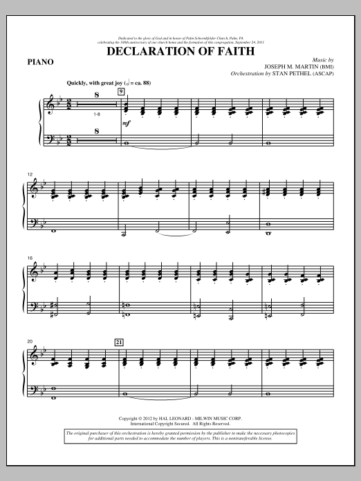 Download Joseph M. Martin Declaration Of Faith - Piano Sheet Music