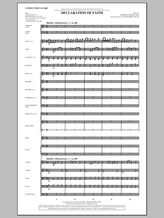 Download Joseph M. Martin Declaration Of Faith - Score Sheet Music