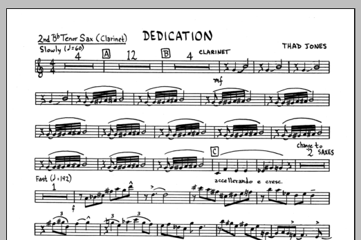 Download Thad Jones Dedication - 2nd Bb Tenor Saxophone Sheet Music