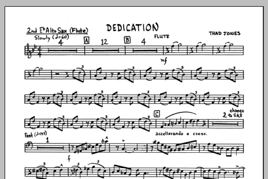 Download Thad Jones Dedication - 2nd Eb Alto Saxophone Sheet Music