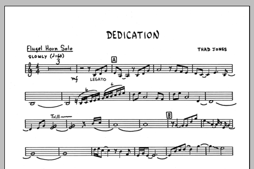Download Thad Jones Dedication - Flugelhorn Solo Sheet Music