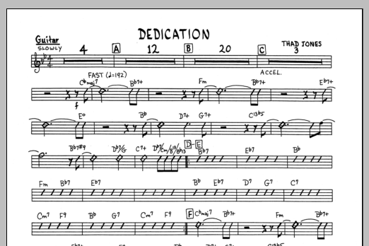 Download Thad Jones Dedication - Guitar Sheet Music