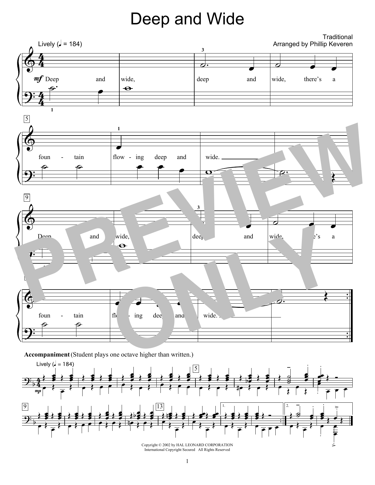 Download Fred Kern Deep And Wide Sheet Music