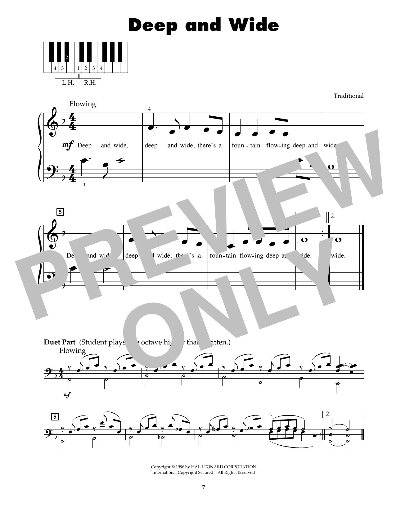 Download Traditional Deep And Wide Sheet Music