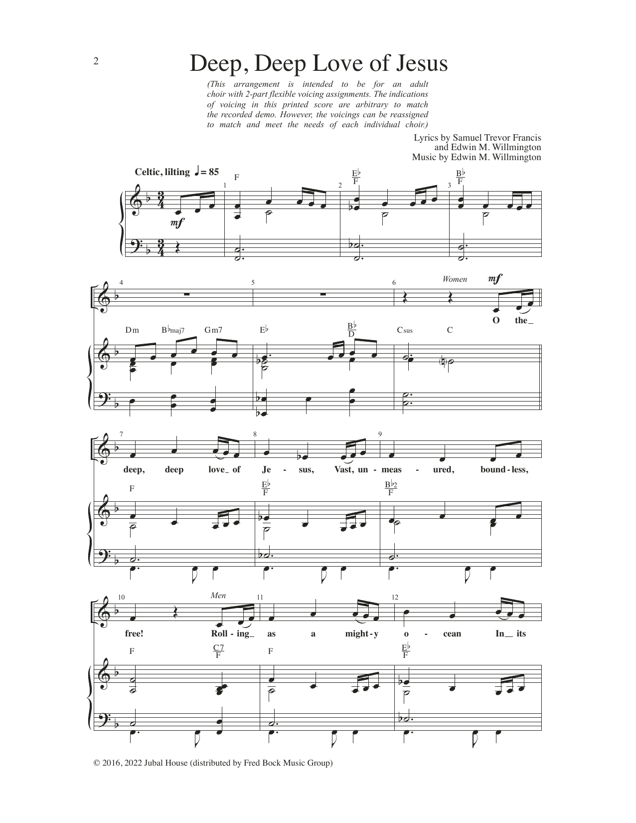 Download Edwin M. Willmington Deep, Deep Love of Jesus Sheet Music
