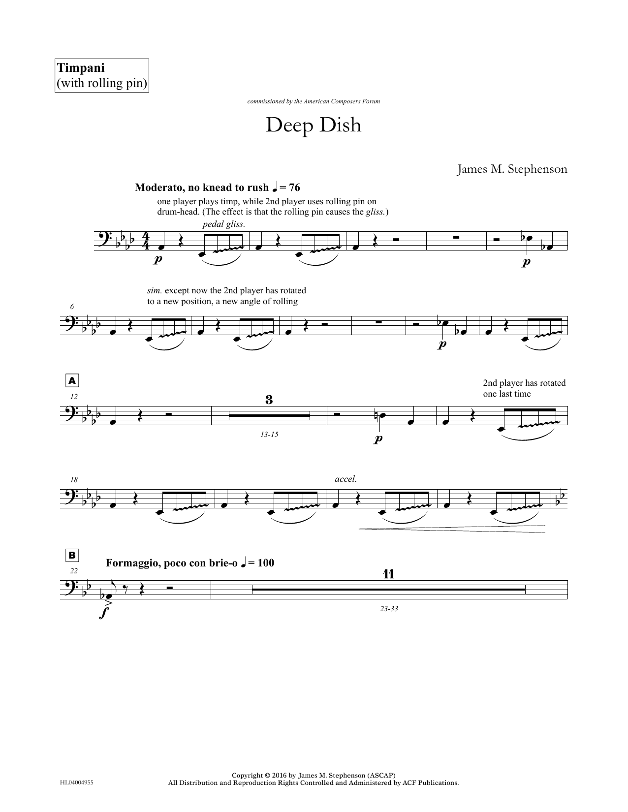 Download James (Jim) M. Stephenson Deep Dish - Timpani Sheet Music