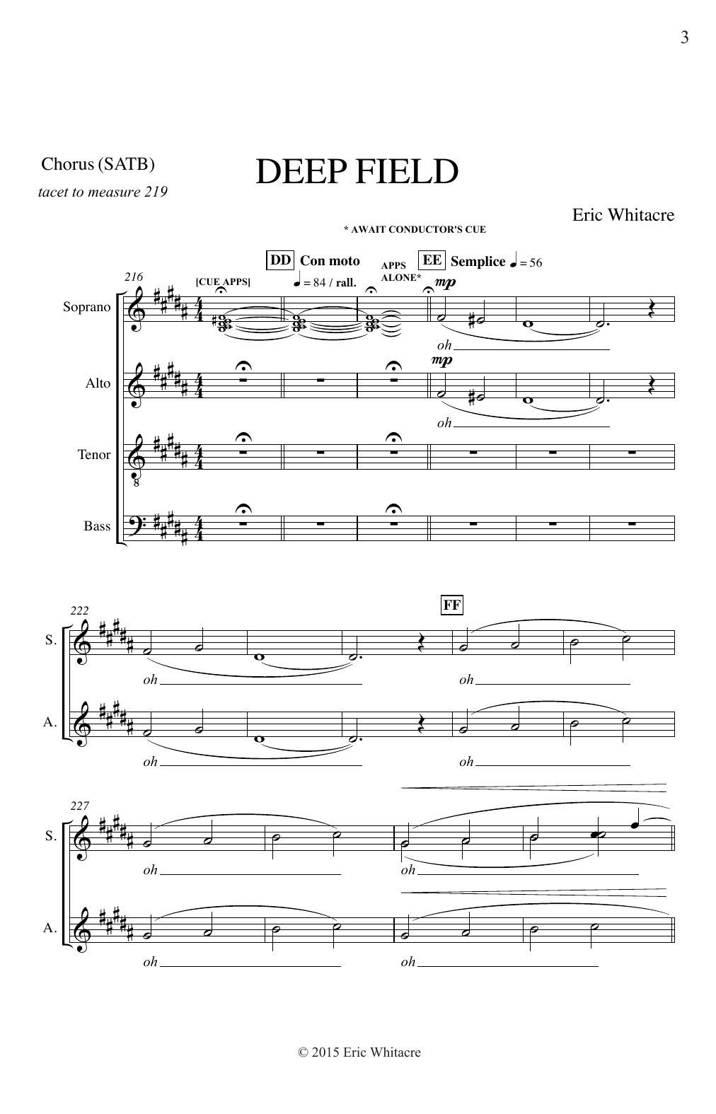 Download Eric Whitacre Deep Field Sheet Music