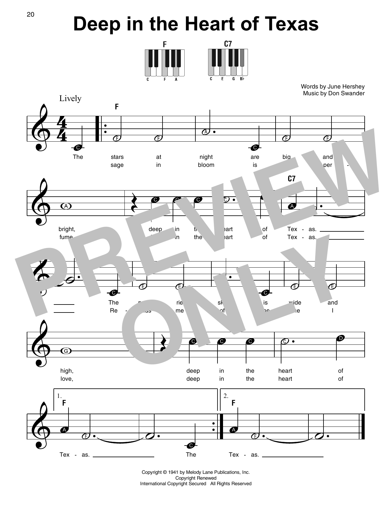 Download Alvino Rey & His Orchestra Deep In The Heart Of Texas Sheet Music
