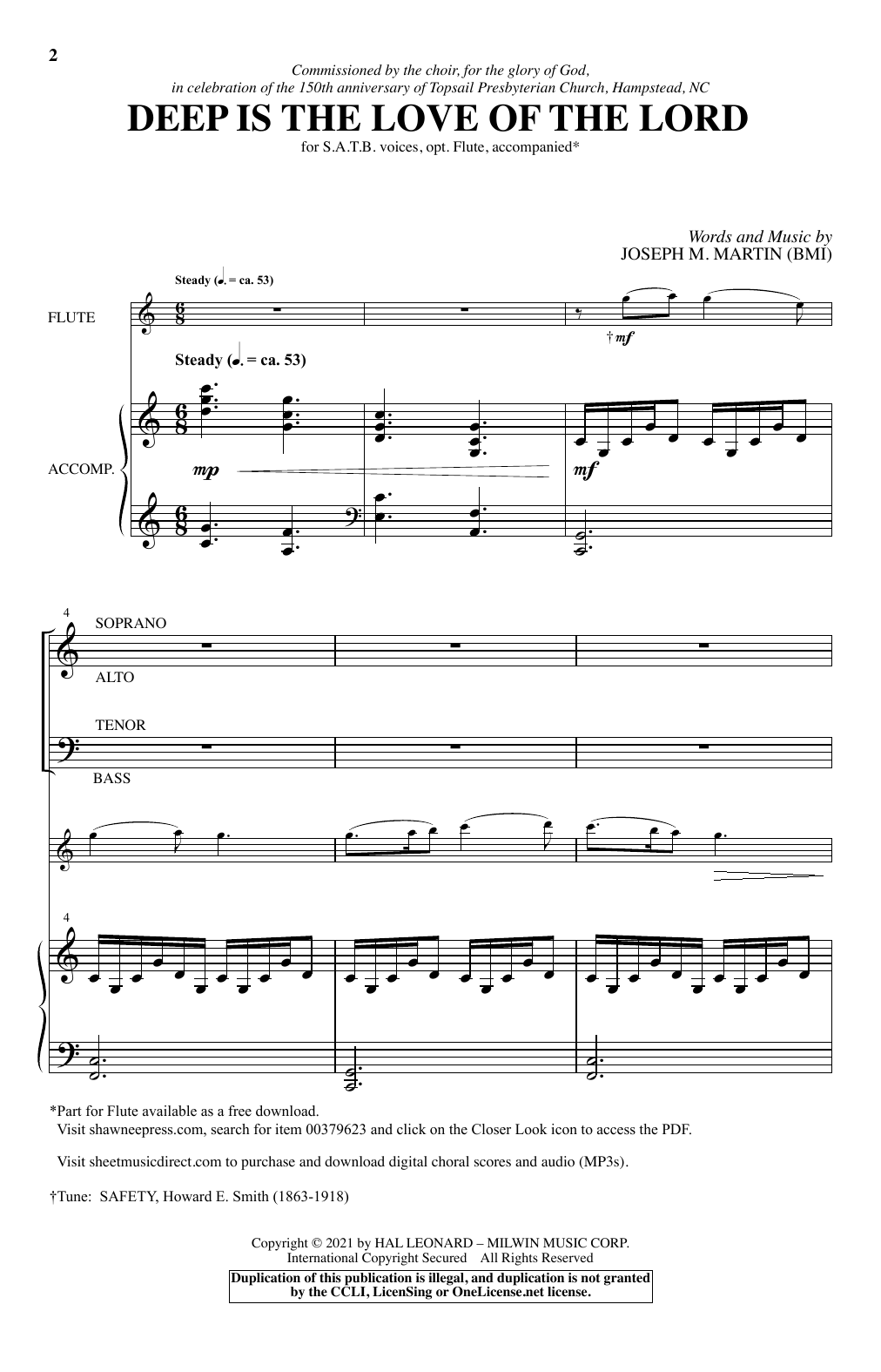 Download Joseph M. Martin Deep Is The Love Of The Lord Sheet Music