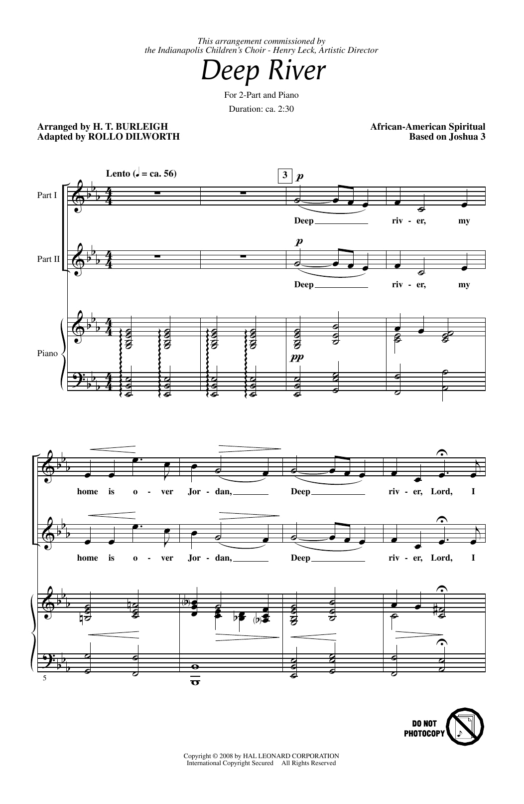Download Rollo Dilworth Deep River Sheet Music