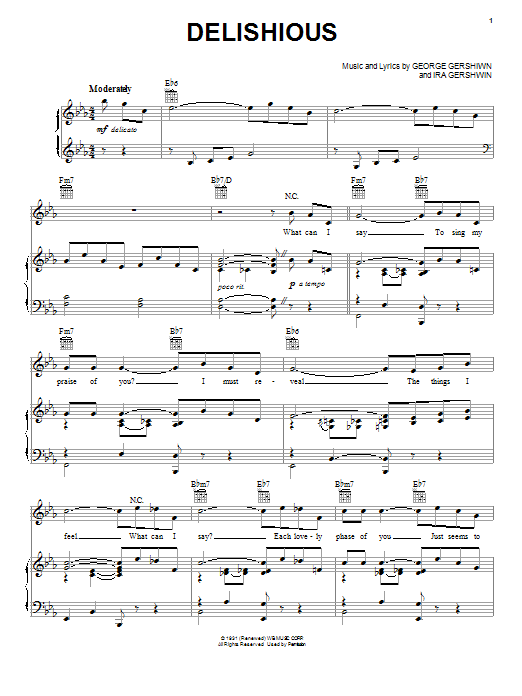 Download George Gershwin Delishious Sheet Music