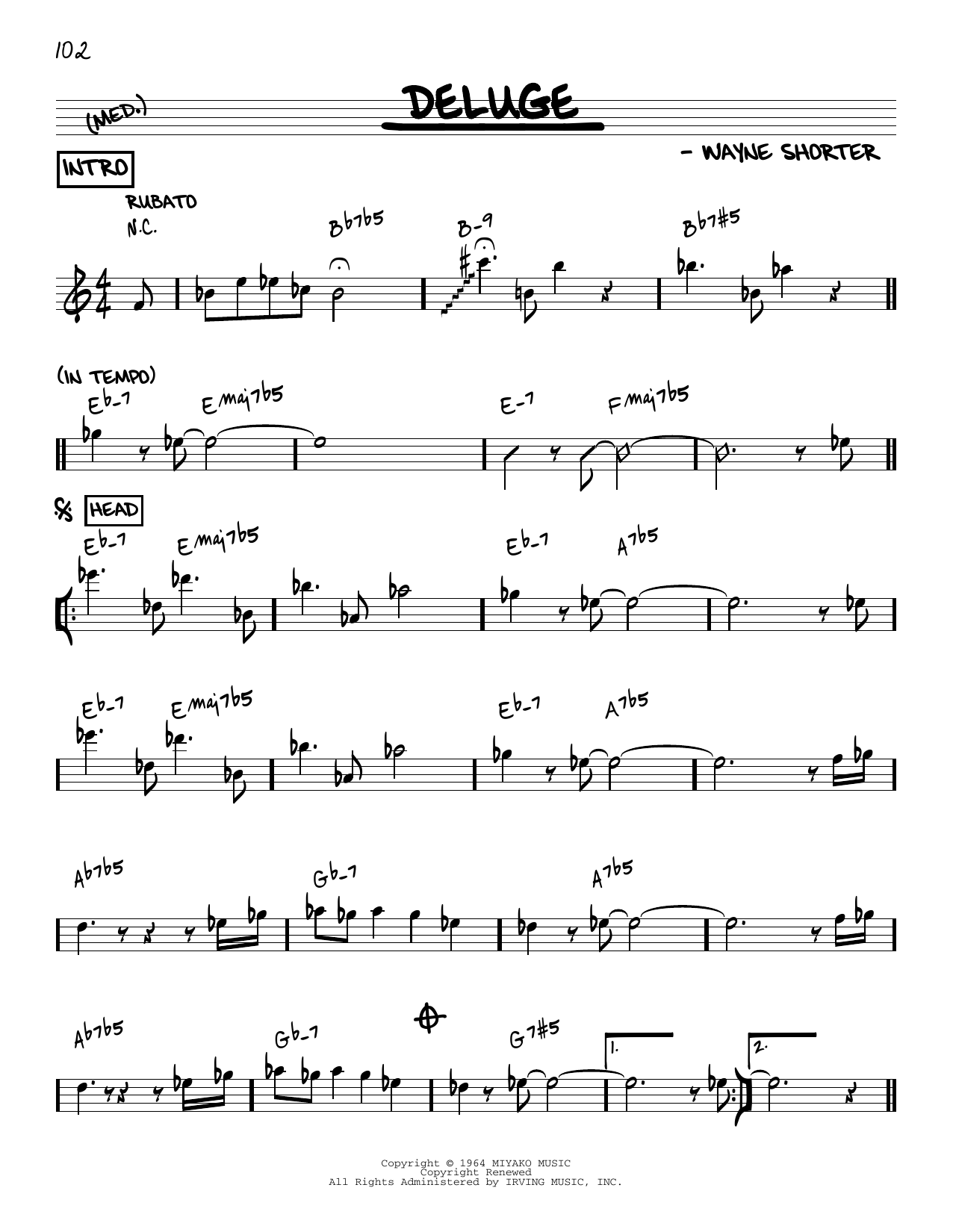 Download Wayne Shorter Deluge [Reharmonized version] (arr. Jac Sheet Music