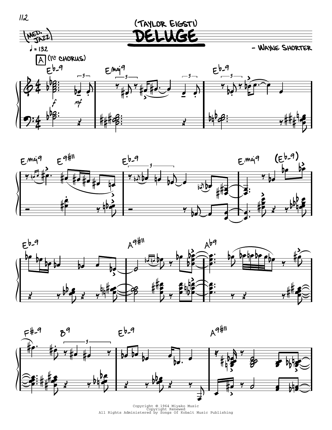 Download Taylor Eigsti Deluge (solo only) Sheet Music