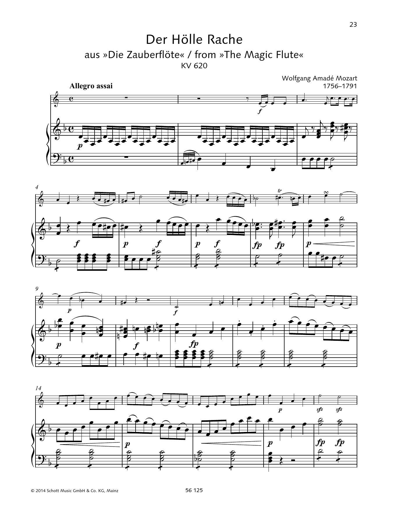 Download Wolfgang Amadeus Mozart Der Hölle Rache Sheet Music