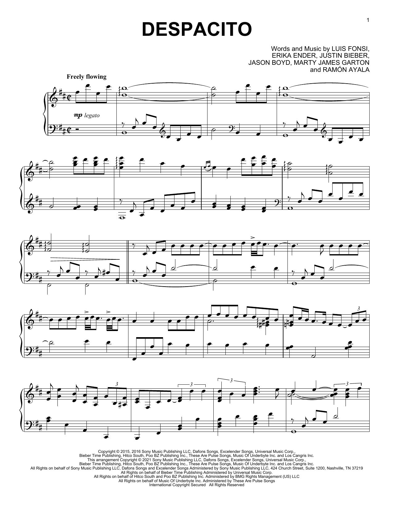Download Luis Fonsi & Daddy Yankee feat. Just Despacito [Classical version] Sheet Music