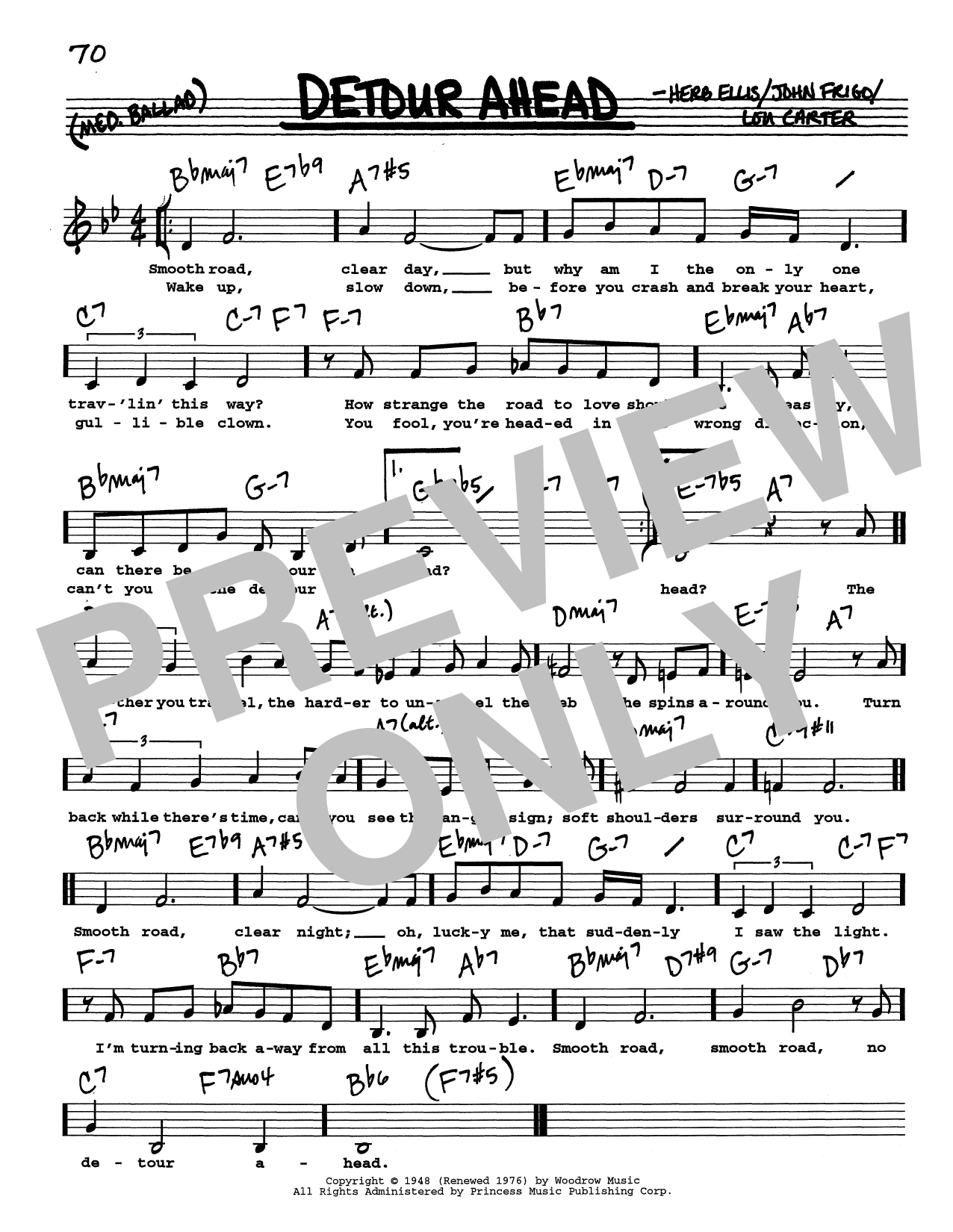 Herb Ellis Detour Ahead (Low Voice) sheet music notes printable PDF score