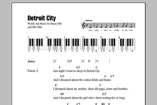 Download Bobby Bare Detroit City Sheet Music