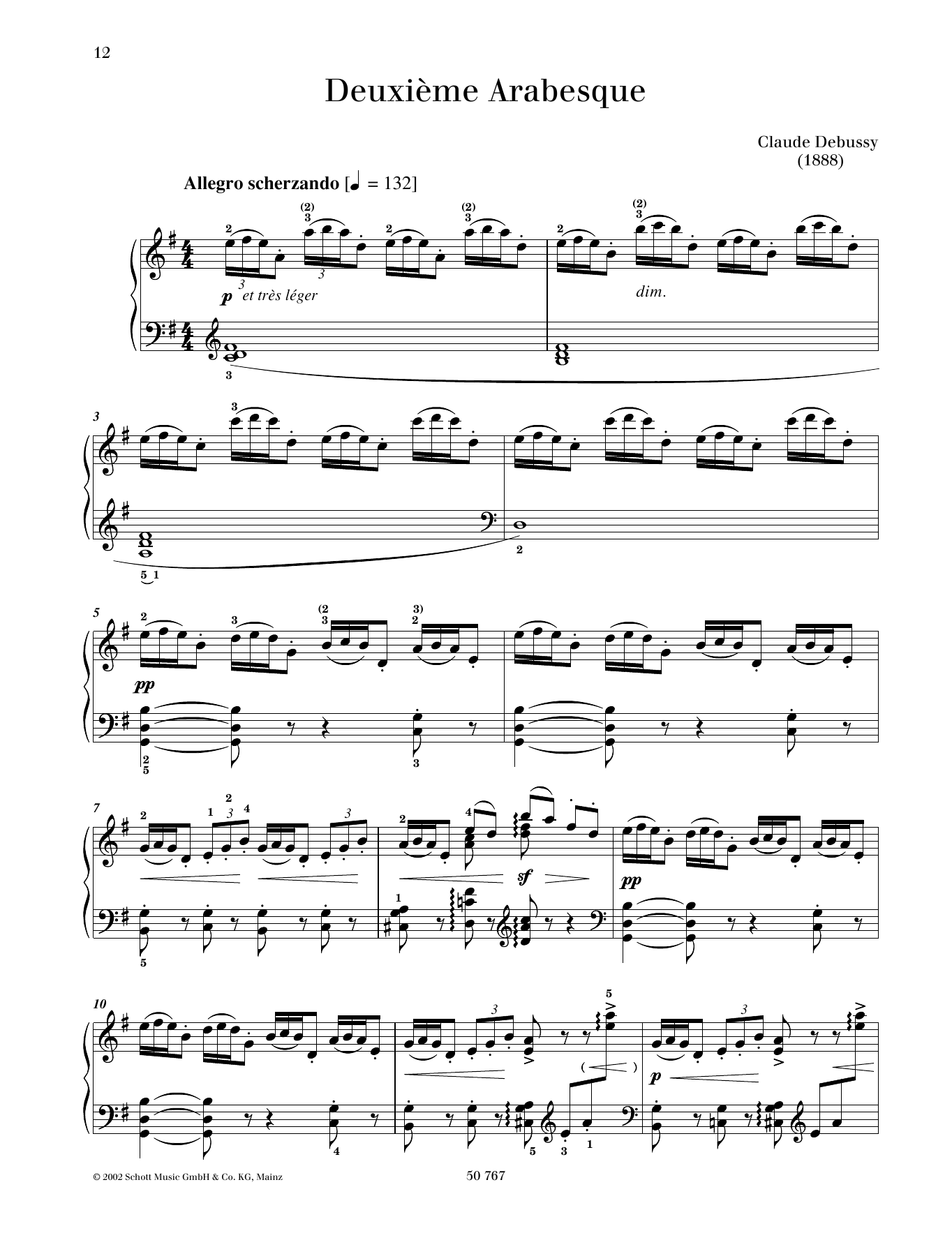 Download Claude Debussy Deuxieme Arabesque Sheet Music
