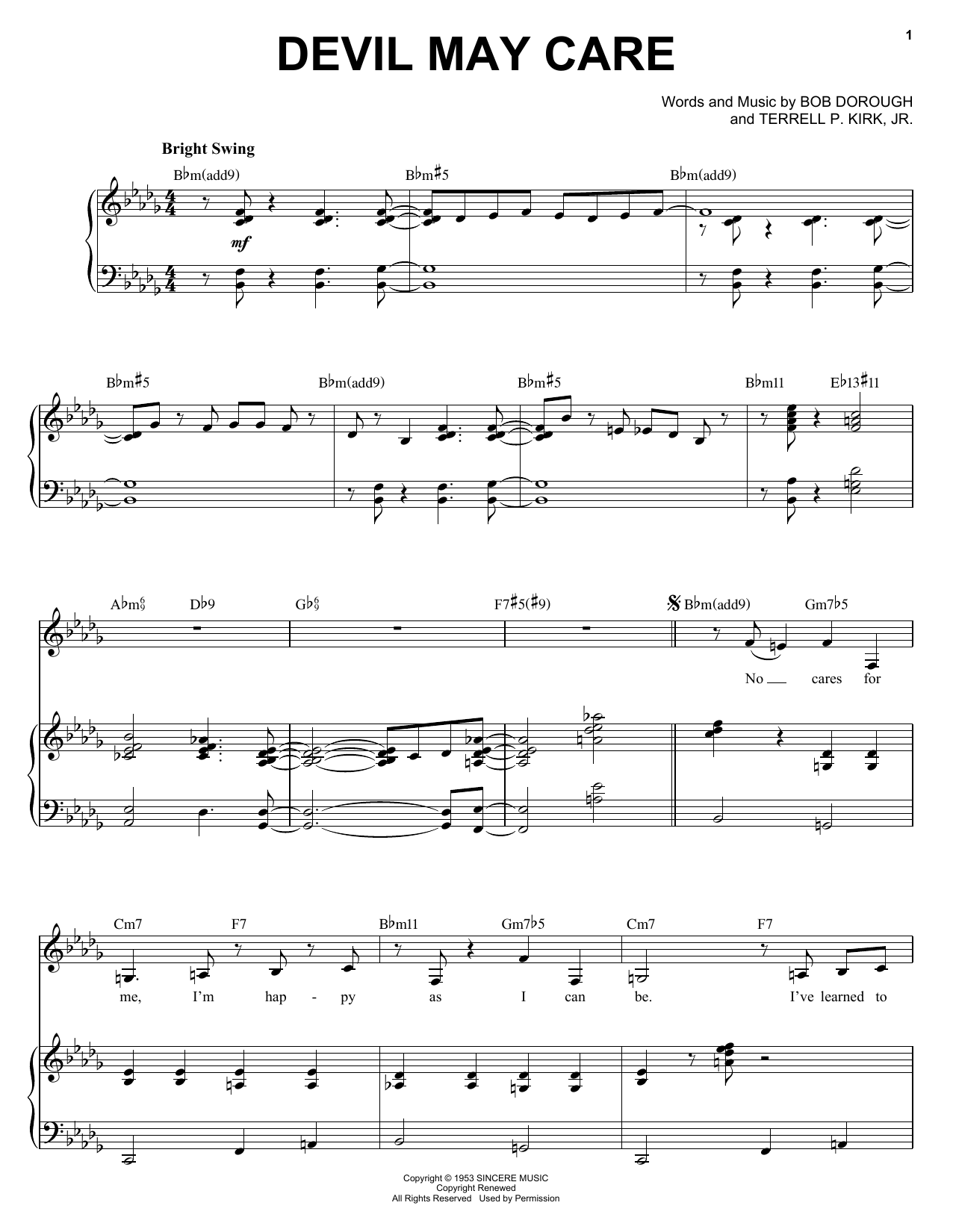 Download Diana Krall Devil May Care Sheet Music