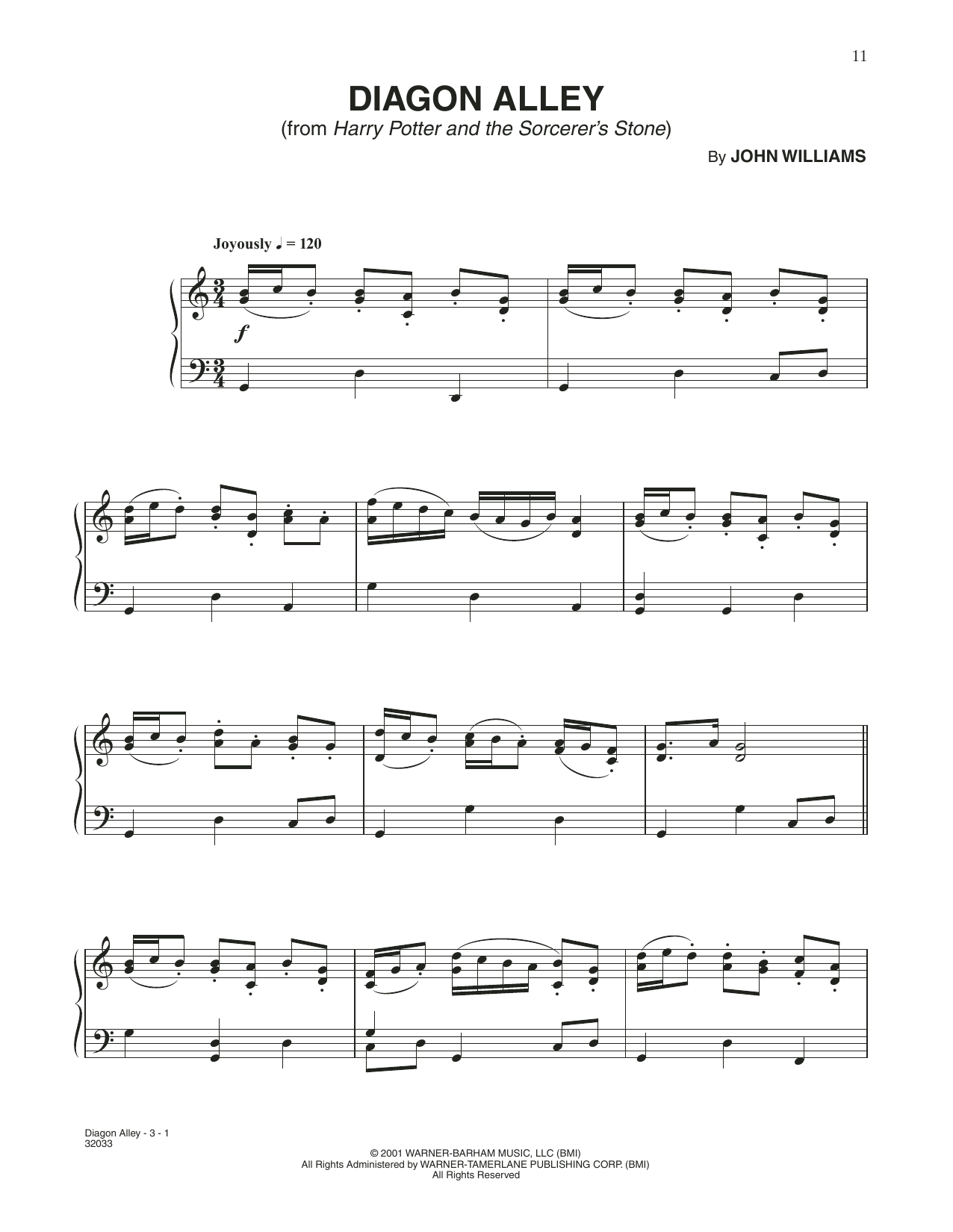 Download John Williams Diagon Alley (from Harry Potter) Sheet Music