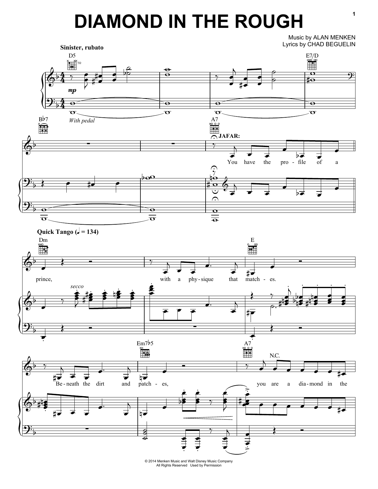 Download Alan Menken Diamond In The Rough (from Aladdin: The Sheet Music