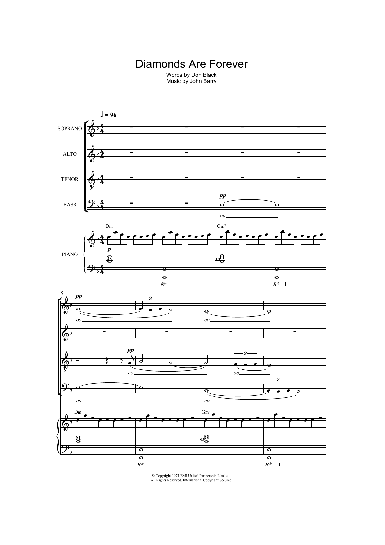 Download Shirley Bassey Diamonds Are Forever (arr. Thomas Lydon Sheet Music