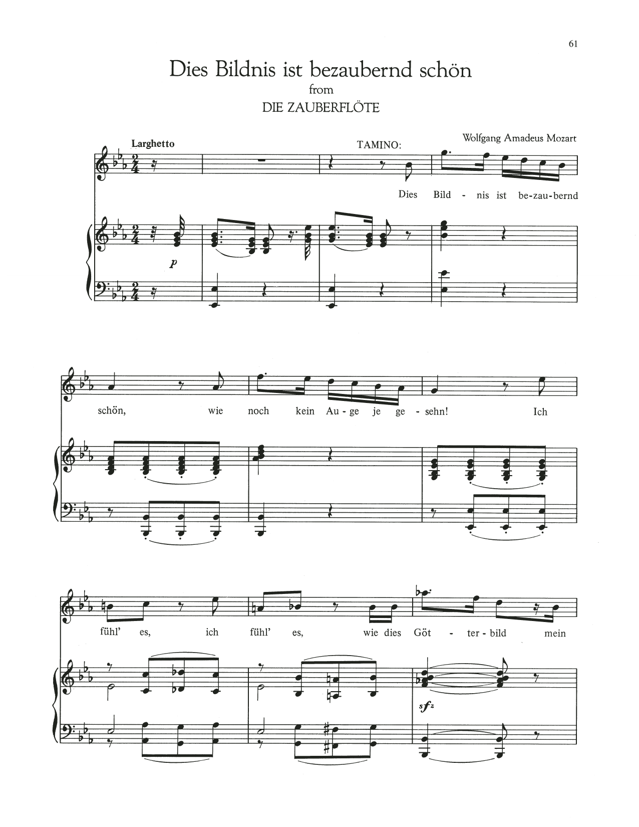 Download Wolfgang Amadeus Mozart Dies Bildnis Ist Bezaubernd Schon Sheet Music