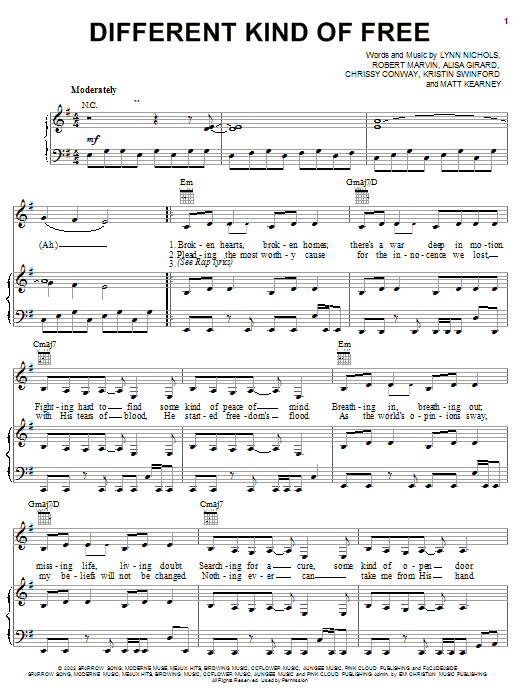 Download ZOEgirl Different Kind Of Free Sheet Music