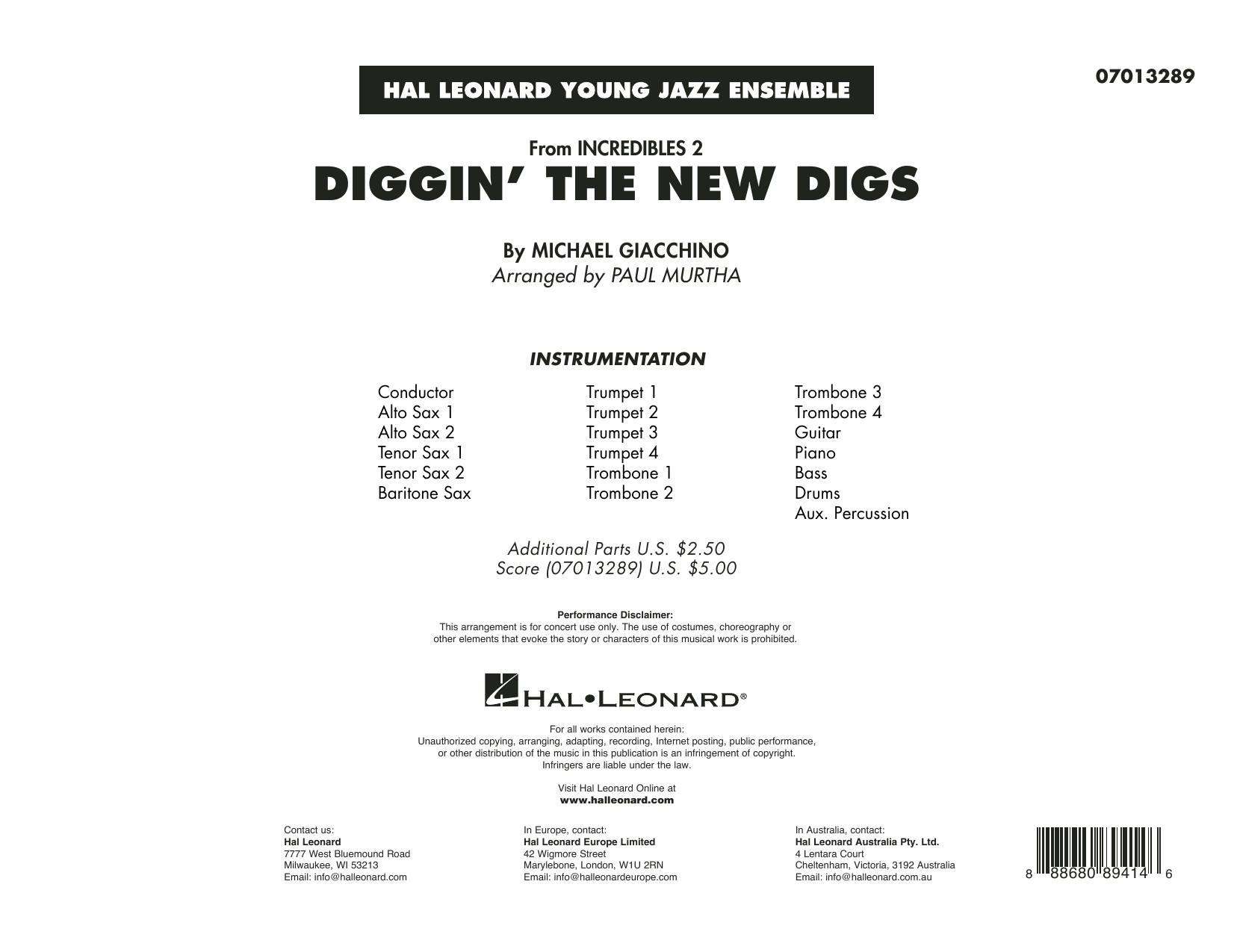 Download Michael Giacchino Diggin' the New Digs (from Incredibles Sheet Music