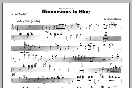 Download Sammy Nestico Dimensions In Blue - 1st Bb Trumpet Sheet Music