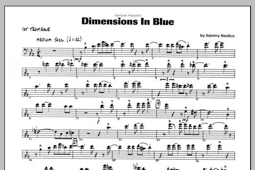 Download Sammy Nestico Dimensions In Blue - 1st Trombone Sheet Music